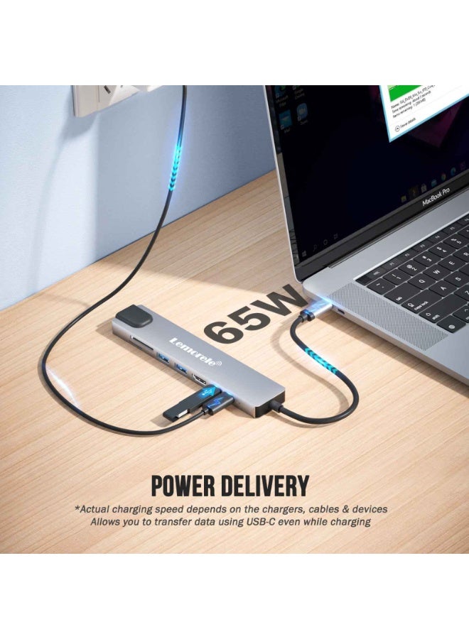 Lemorele TC19L 8-in-1 USB-C Docking Station - 4K HDMI, 60W PD Charging, High Speed Data Transfer - Image 3